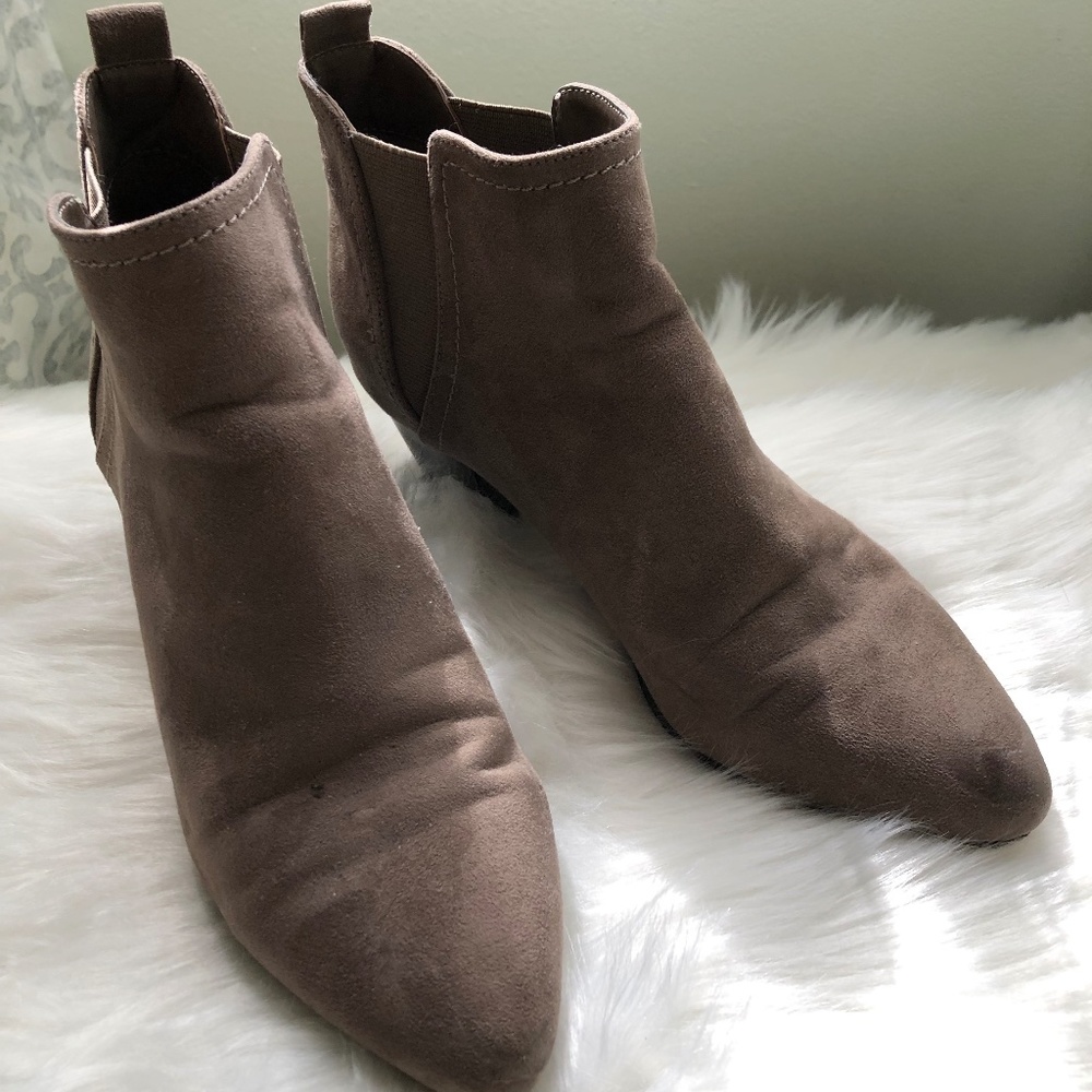 Taupe Suede Slip-On Boots- Unisa Size 8